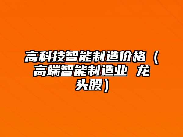 高科技智能制造價(jià)格（高端智能制造業(yè) 龍頭股）