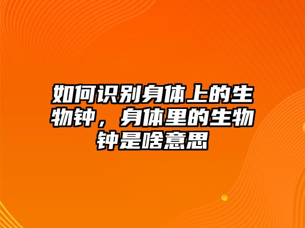 如何識別身體上的生物鐘，身體里的生物鐘是啥意思