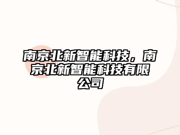 南京北新智能科技，南京北新智能科技有限公司