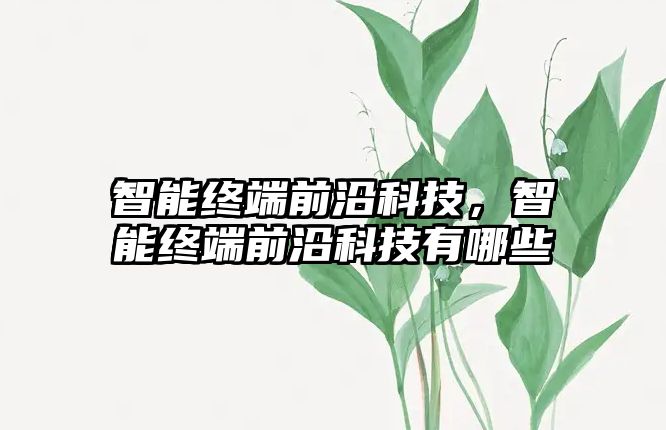 智能終端前沿科技，智能終端前沿科技有哪些