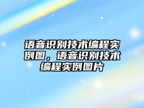 語音識(shí)別技術(shù)編程實(shí)例圖，語音識(shí)別技術(shù)編程實(shí)例圖片